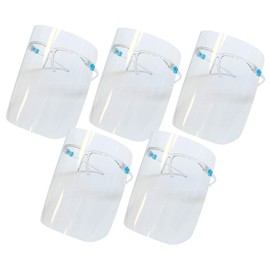 Anti-Fog Face Shield Over Glasses Transparent Mask Protective Mask with Adjustable Removable 5 Shields ,Random Color