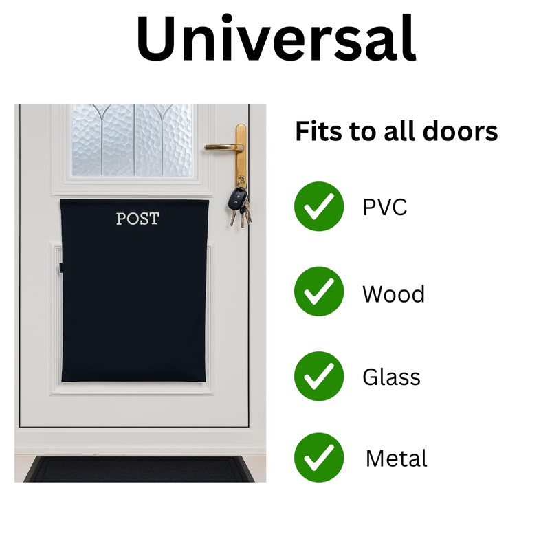 Post Catcher Bag for Mail Slots, Letter Boxes [Black] No