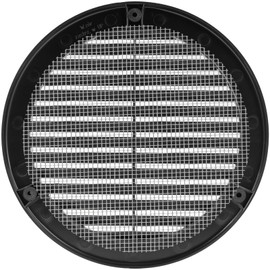 HVAC OV 6" Inch (Grille Dimensions) Black Plastic Round Vent Cover - HVAC Air Return Grille - Built-in Protection Screen - 7.4" Inch (External Dimensions)