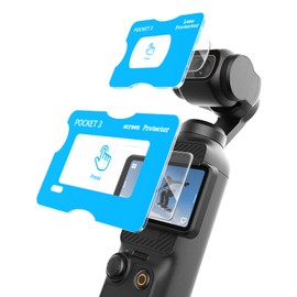TELESIN DJI Osmo Pocket 4 Protective Film, Compatible with DJI Pocket 4, Osmo Pocket 4/3 & Xtra Muse, Glass Film, LCD Protective Film, 9H Tempered Glass, Full Protection, Anti-Fingerprint, Anti-Bubbles, Osmo Pocket 4/3 & Xtra Muse Film, Compatible with D