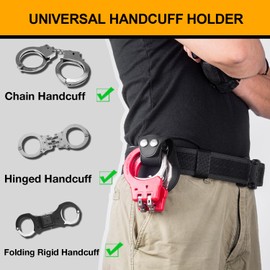 GUN & FLOWER Handcuff Holder, Universal Handcuff Case, Handcuff Pouch Fit ASP Handcuff/Hinged Handcuff/Chain Handcuff/Folding Rigid Handcuff, Handcuff Holster for Duty Belt 1.5'' 1.75''