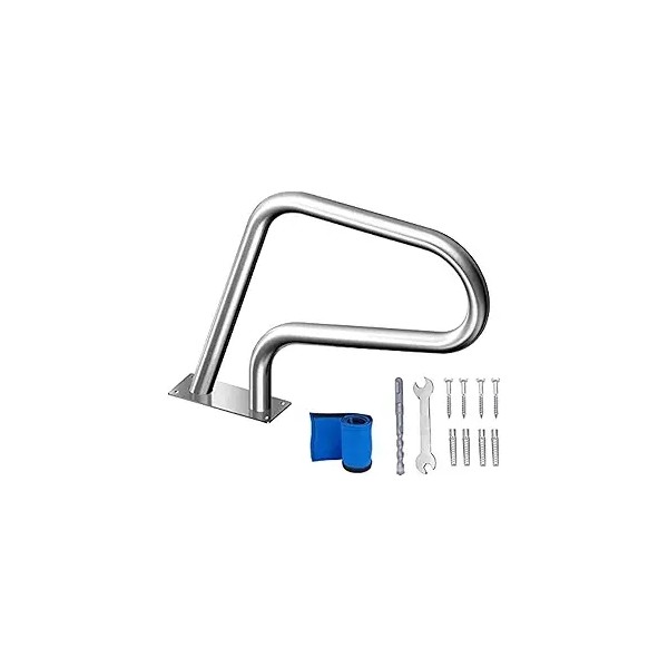 Swimming Dual Pool Hand Rail, Stainless Steel 3-Bend Pool Stair
