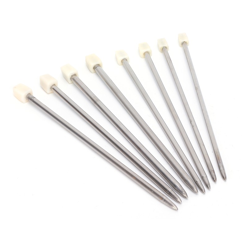 22Pcs Knitting Needles Stainless Steel Straight Single Pointed HandMade Wool