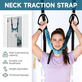 2026 Upgraded Neck Stretcher Cervical Traction Device for Decompression Home Physical Therapy, Portable Neck Stretcher Hammock Traction | Easy to assemble, home version