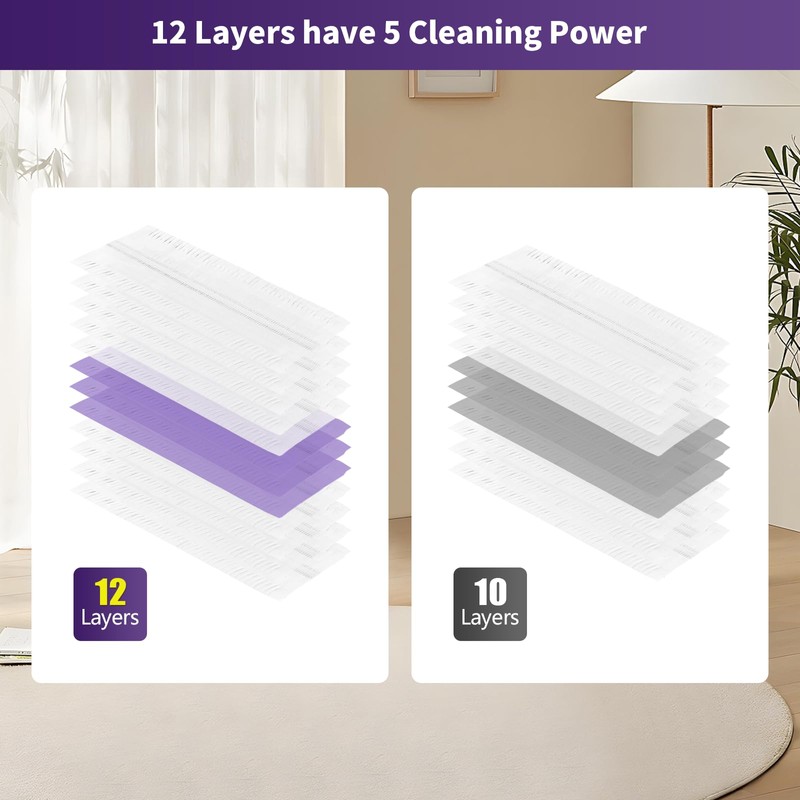 BYOFI 16 Pack Disposable Mopping Pads Refills for Swiffer PowerMop