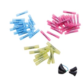 ALLY-MAGIC Heat Shrink Tube Cable Connector Waterproof Pack of 50 Solder Connectors Crimp Connectors Butt Connector Heat Shrink Connector Shrink Connector Through Connector E9-SSJXD