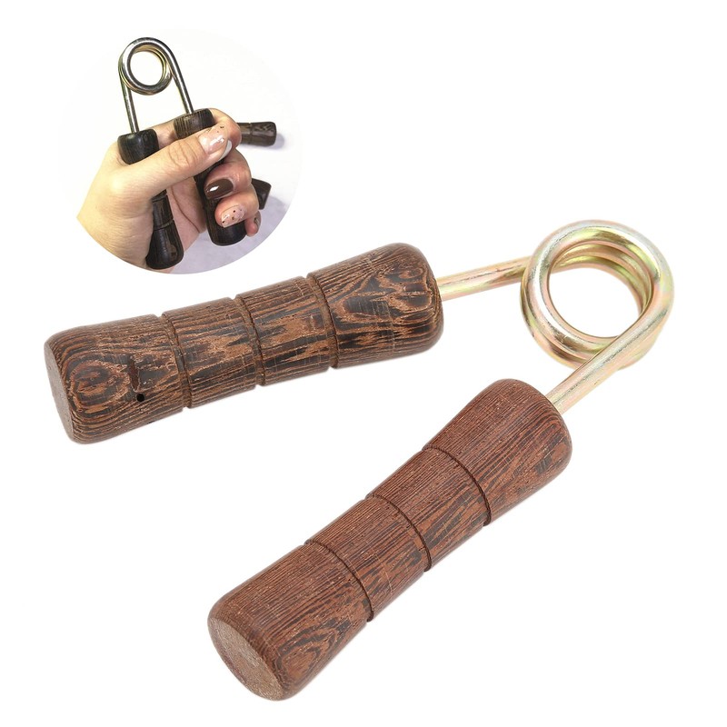 Hand Grip Strengthener, Wood Handle Hand Grip Strengthener Wrist Forearm