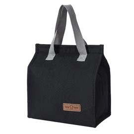 Sizkii Reusable Lunch Bag, Portable Insulated Leakproof Lunchbox Bag, Lunch Box Tote Bag Food Storage Containers Cooler Bag Bento Box Picnic Lunch Bag for Work/School/Travel/Picnic (Black)