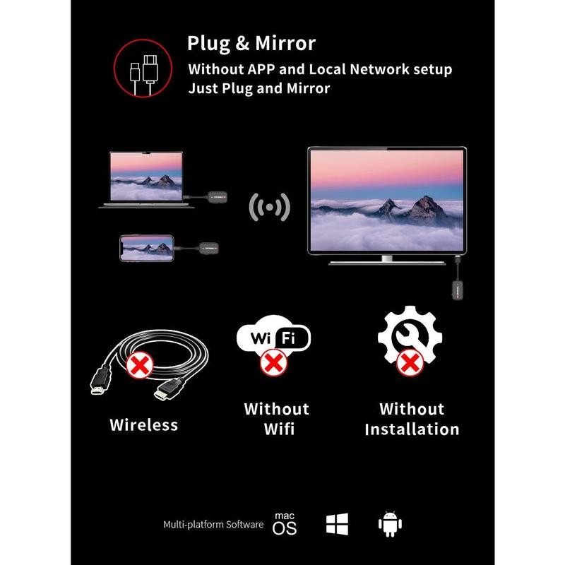 Jaspertronics™ Wireless HDMI Transmitter and Receiver, Extender for Streaming Video