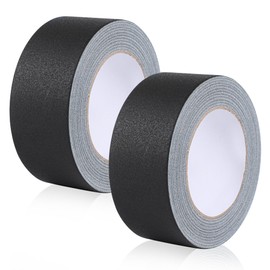 2-Pack Black Gaffers Tape, 2 Inches x 30 Yards Each Non-Reflective, Waterproof, Matte Finish, Easy to Tear, Leaves No Residue Suitable for Photography, Filming, and Stage Backdrops