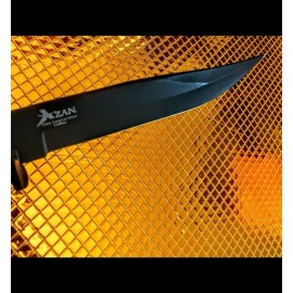 azan Surgical steel pocket 9"knife, 1"wide titanium coated.FREE SHIP'FAST New