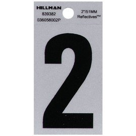 Hillman 839382 2" Black and Silver Reflective Poly-Film Adhesive Number 2