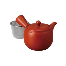 Ale-net Teapot Pot 6.5 x 5.5 x 3.9 inches (16.5 x 14 x 10 cm), 13.5 fl oz (400 cc), Solid Teapot (With Tea Strainer), Ceramic (Earth), Tokoname Yaki, Made in Japan