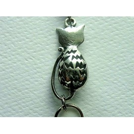 Handmade CAT KITTEN LANYARD ID BADGE HOLDER DESIGNER ADJUSTABLE STAINLESS STEEL CHAIN