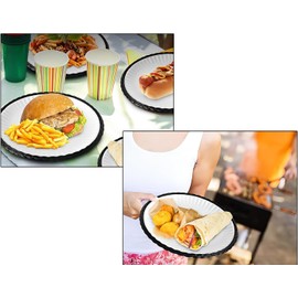 Young Wolf 24 Heavy Duty Plastic Paper Plate Holders Woven Paper Plate Holder for Kitchen Outdoor Picnic Gold