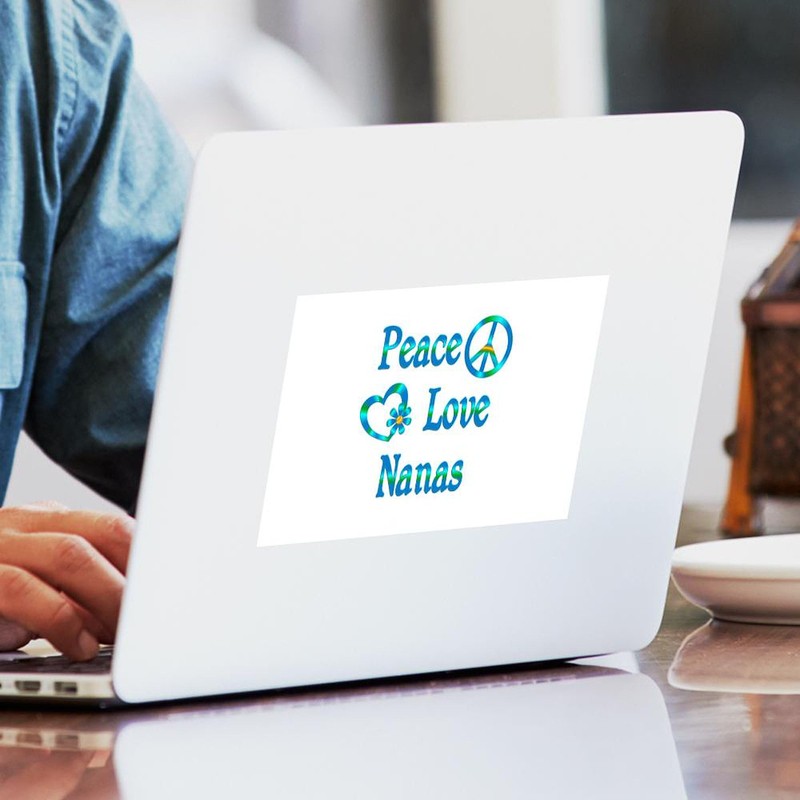 CafePress Peace Love Nanas Rectangle Bumper Sticker Car Decal