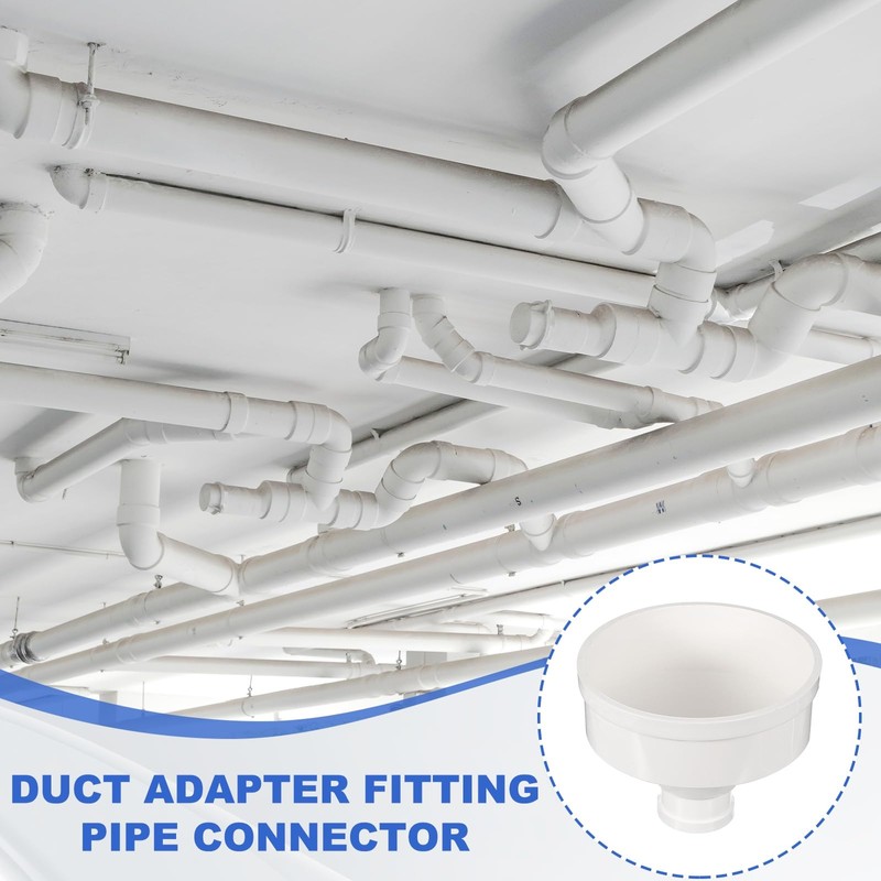 Duct Reducer 6"to2" PVC Round Duct Adapter Connector Fits DWV