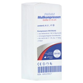 Gauze Compresses 5 x 5 cm Non-Sterile 8-Ply Pack of 100