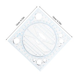 Gatuida Multi Functional Plastic Circle Stencil with Scale Markings Ergonomic Ruler for Access Architecture Drafting and Design