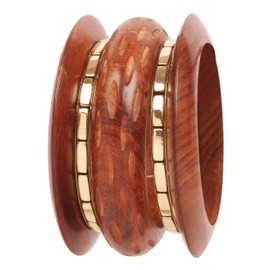 Touchstone Indian Bollywood Trendy Grain Cut Braid Work Finely Created Bangle Bracelets In Antique Gold Tone. Set of for Women, Wood brass, No Gemstone