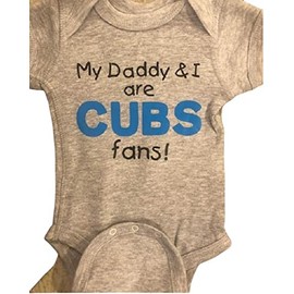 My Daddy and I are Cubs fans custom baby onesie ® one piece infant bodysuit