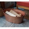 Achla Designs Oval Hammered Copper Plated Galvanized Tub