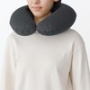 MUJI 84475498 Soft Neck Cushion, Dark Gray, Approx. 13.4 x