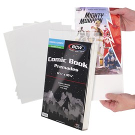 BCW Current Premade Resealable Comic Bags and Boards | Comic Book Sleeves and Backer Boards for Current/Modern Comic Books| Boards Come Pre-Loaded in Comic Bags for Protection (100, Resealable)