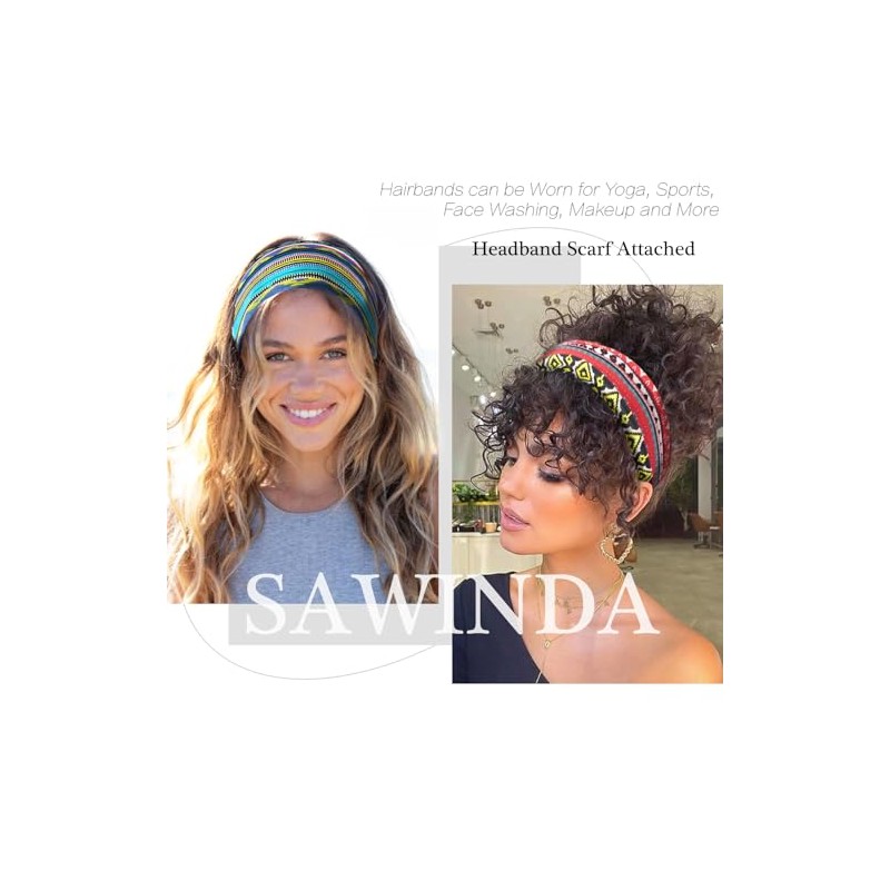 Pack de 6 diademas bohemias SAWINDA en colores vivos para
