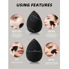 Set Brochas Y Esponjas De Maquillaje Con Cosmetiquera Negro