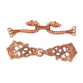 Lord of Battles Viking Cloak Clasp Bronze Cloak Pin Celtic Brooch Pin for Cloak Scarf, Shawl Handmade Lost-Wax Cast Bronze (Cloak Clasp - Set of 2)