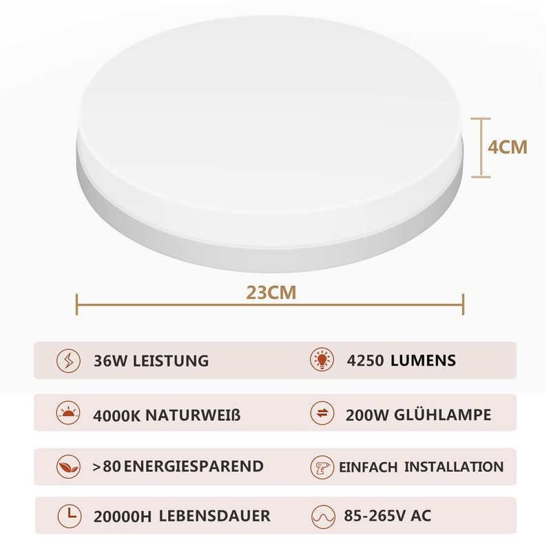 SUNZOS LED Ceiling Light For Living Room, Bedroom, Kitchen, Hallway,