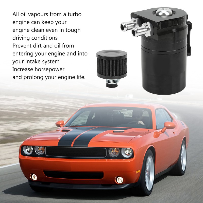 Car Oil Catch Can Internal Baffle Dual Chamber Filter Aluminium