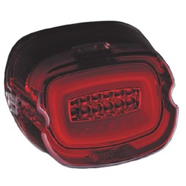 Valenti Moto MTHD-01-RC Motorcycle LED Tail Lamp, Harley TYPE1 Red Lens/Chrome