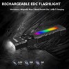 Mougcet Rechargeable EDC Flashlight 2200 Lumens, Flat Pocket Flashlight with