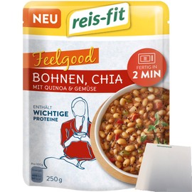 Reis-Fit Feelgood Chia Beans Quinoa and Vegetables (250g Pack) + usy Block