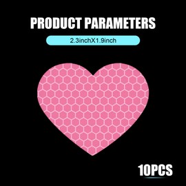 gunroil 10 PCS Car Love Decorative Sticker, 2.3" x 1.9" PVC Waterproof Trunk Bumper Creative Anti-Scratch Sticker, Super Reflective Multi-Function Safety Warning Decal, Universal for Cars (Pink)