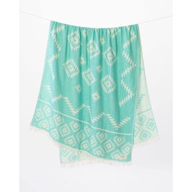 Teema Large Turkish Beach Towel - 100% Turkish Cotton - Sand Free - Fast Drying - Versatile and Multi-Use - The Tribal (Tiffany)