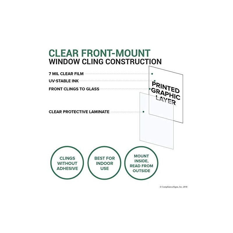 ComplianceSigns.com Texas 30.06 Concealed Carry Bilingual Window Cling, 24" x