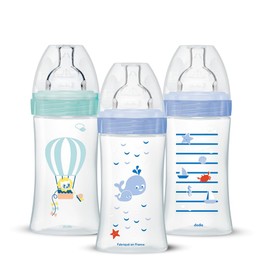 Set of 3 Baby Bottles Antikolik Sensation+ Boys 270ml 0-6 Months Flat Teat River 2