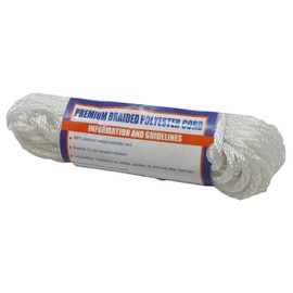 Sea Dog 303303050WH-1 Solid Braided Polyester Cord, 1/8" x 50'