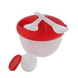 TUPPERWARE Salad & Go Cutlery + Container To Go Picnic Salad Party 3.9 L Red/White 10425