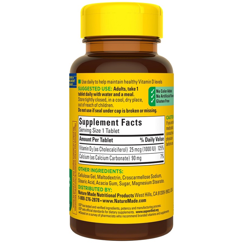 Nature Made Vitamin D3 1000 IU (25 mcg), Vitamin D