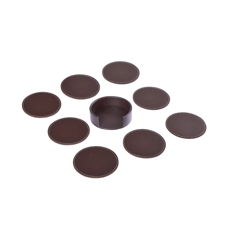Coasters for Drinks, WAYIFON 8 PCS Premium PU Leather Coaster