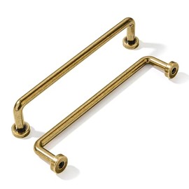 khtumeware 10 Pack Burnished Antique Brass Cabinet Pulls 5" Hole Center Classic Vintage Drawer Handles Kitchen Cupboard Bathroom Dresser Cabinet Hardware