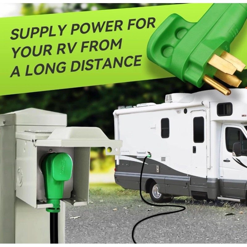 RVMATE 50 Amp 15 Feet RV/Generator Lockable Power Extension Cord