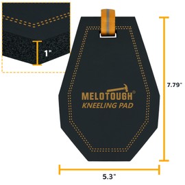 MELOTOUGH Mini Kneeling Pad Portable 1 Inch Thick NBR Foam Kneeling Pads for Work Construction, Plumbers, Mechanics, Electricians (Orange/Black)