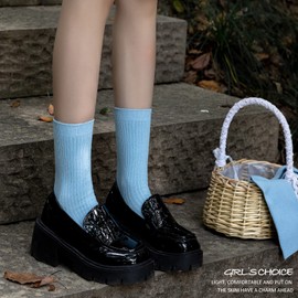 SEMOHOLLI Women Ankle Socks Super Soft Combed Cotton Socks Ankle Socks (1 Pairs-Light Blue)