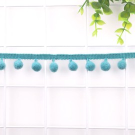 5 Yards 12 mm Pompoms Trim for Crafts,Decorative Ribbon with Pom Poms Balls Pom Poms Fringe Trim Decorative Border Sewing Accessories for DIY Crafts Apparel Clothing,Costumes,Sewing,Decoration,Blue