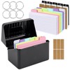 Pack of 260 Index Cards Box Pocket Labeled Lines Index